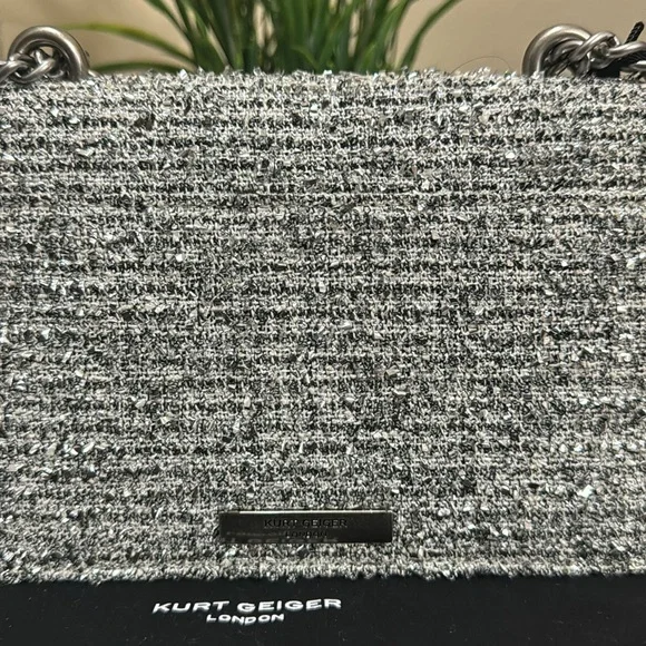 Kurt Geiger Small Shoreditch Metallic Tweed Crossbody Bag - Picture 3 of 13